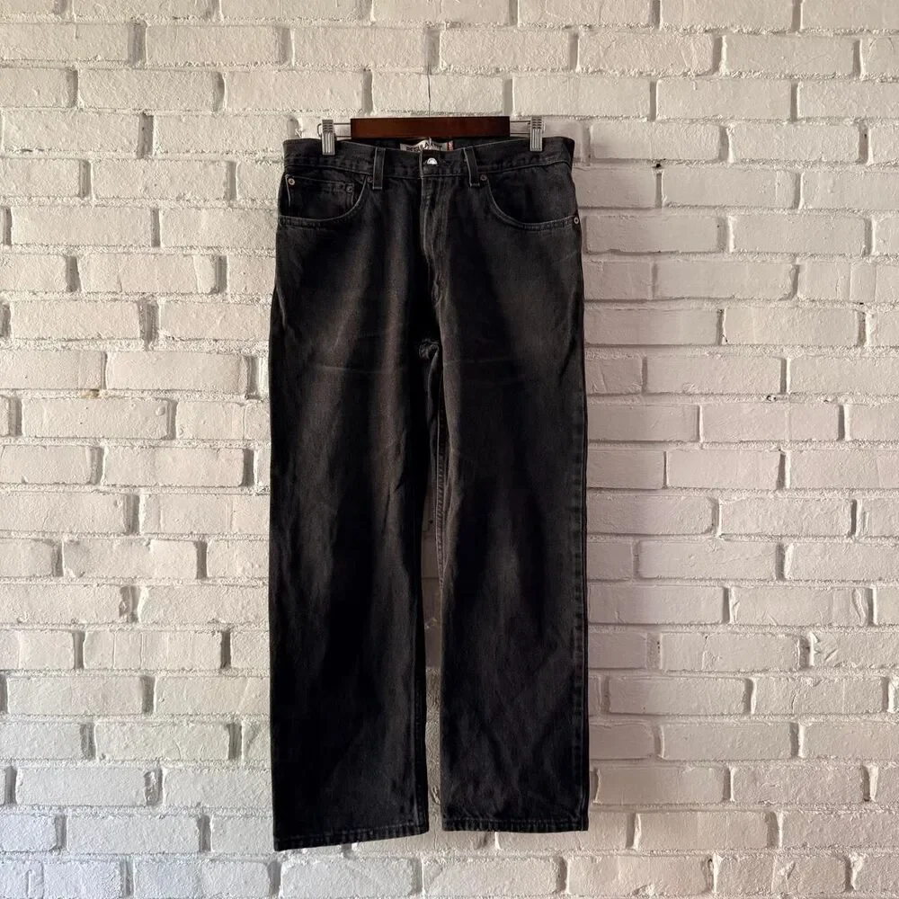 Vintage 00s Levi’s 505 Black Wash Red Tab Straight Leg Denim Jeans (Size 34x30)